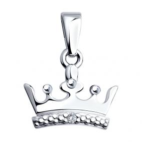 Серебряная подвеска SOKOLOV 94030149 с фианитом 94030149 фото
