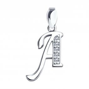 Серебряная подвеска-буква А SOKOLOV с фианитом 94030450-91 94030450-91 фото