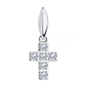 Серебряная подвеска SOKOLOV 94030682 с фианитом 94030682 фото