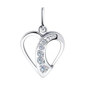 Серебряная подвеска SOKOLOV 94030685 с фианитом 94030685 фото