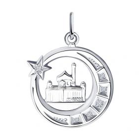 Серебряная подвеска SOKOLOV 94030686 с фианитом 94030686 фото