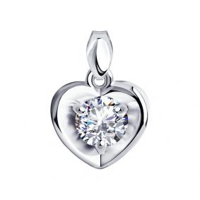 Серебряная подвеска SOKOLOV 94031121 с фианитом 94031121 фото