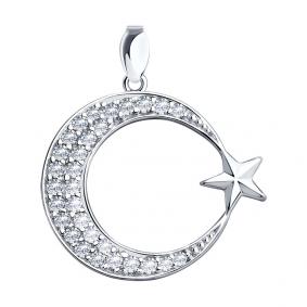 Серебряная подвеска SOKOLOV 94031200 с фианитом 94031200 фото