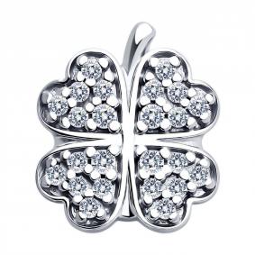 Серебряная подвеска SOKOLOV 94031259 с фианитом 94031259 фото