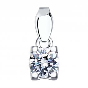 Серебряная подвеска SOKOLOV 94031282-91 с фианитом 94031282-91 фото