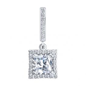 Серебряная подвеска SOKOLOV 94031301 с фианитом 94031301 фото