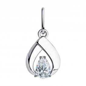 Серебряная подвеска SOKOLOV 94031338 с фианитом 94031338 фото