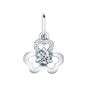 Серебряная подвеска SOKOLOV 94031343 с фианитом 94031343 фото