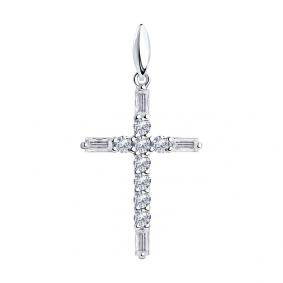 Серебряная подвеска SOKOLOV 94031380 с фианитом 94031380 фото