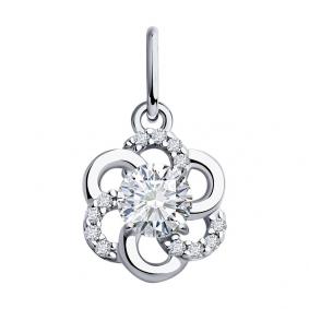 Серебряная подвеска SOKOLOV 94031381 с фианитом 94031381 фото