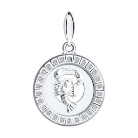 Серебряная подвеска Знак зодиака Рак SOKOLOV с фианитом 94031386 94031386 фото