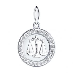 Серебряная подвеска Знак зодиака Весы SOKOLOV с фианитом 94031389 94031389 фото
