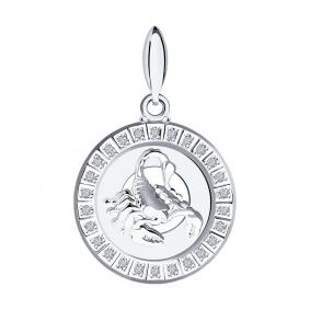 Серебряная подвеска Знак зодиака Скорпион SOKOLOV с фианитом 94031390 94031390 фото