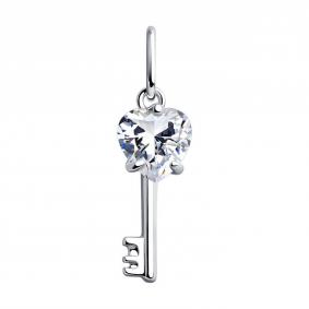 Серебряная подвеска SOKOLOV 94031412-91 с фианитом 94031412-91 фото