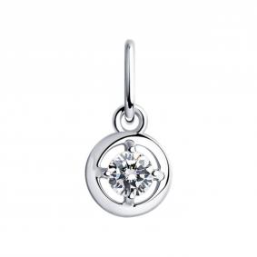 Серебряная подвеска SOKOLOV 94031417-91 с фианитом 94031417-91 фото