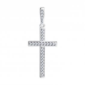 Серебряная подвеска SOKOLOV 94031460 с фианитом 94031460 фото