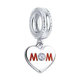 Серебряная подвеска-шарм SOKOLOV с фианитом и эмалью 94031672 94031672 фото