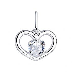 Серебряная подвеска SOKOLOV 94031720 с фианитом 94031720 фото