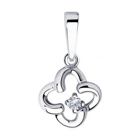 Серебряная подвеска SOKOLOV 94031729 с фианитом 94031729 фото