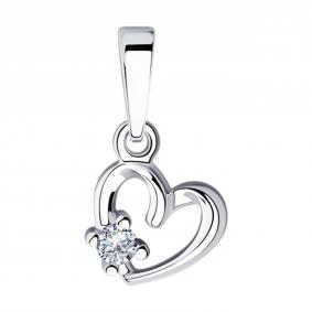 Серебряная подвеска SOKOLOV 94031734-91 с фианитом 94031734-91 фото