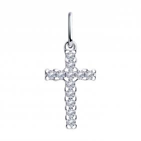 Серебряная подвеска SOKOLOV 94031829-91 с фианитом 94031829-91 фото