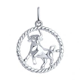 Серебряная подвеска Знак зодиака Телец SOKOLOV 94031854 94031854 фото
