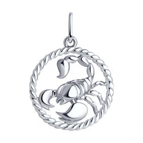 Серебряная подвеска Знак зодиака Скорпион SOKOLOV 94031860 94031860 фото