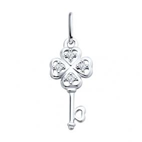 Серебряная подвеска SOKOLOV 94031867 с фианитом 94031867 фото