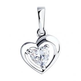 Серебряная подвеска SOKOLOV 94031898 с фианитом 94031898 фото