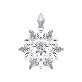 Серебряная подвеска SOKOLOV 94031934 с фианитом 94031934 фото