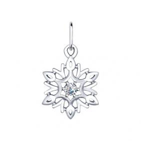 Серебряная подвеска SOKOLOV 94031954 с фианитом 94031954 фото