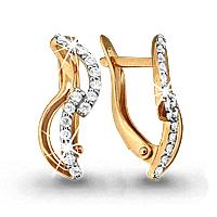Золотые серьги AQUAMARINE 940319к с бриллиантом 940319к фото
