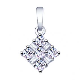 Серебряная подвеска SOKOLOV 94032112 с фианитом 94032112 фото