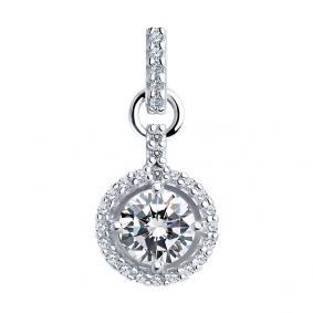 Серебряная подвеска SOKOLOV 94032156 с фианитом 94032156 фото