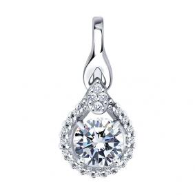 Серебряная подвеска SOKOLOV 94032165 с фианитом 94032165 фото