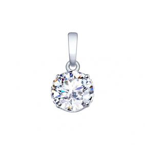 Серебряная подвеска SOKOLOV 94032202 с фианитом 94032202 фото