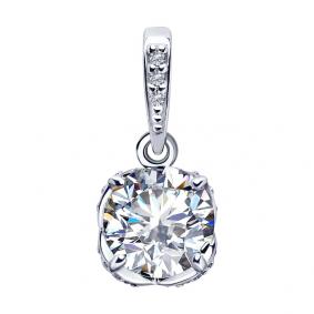 Серебряная подвеска SOKOLOV 94032239 с фианитом 94032239 фото