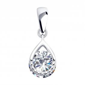 Серебряная подвеска SOKOLOV 94032241-91 с фианитом 94032241-91 фото
