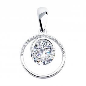 Серебряная подвеска SOKOLOV 94032242-91 с фианитом 94032242-91 фото