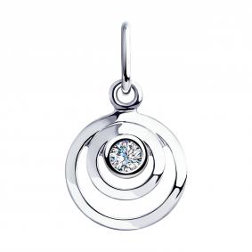 Серебряная подвеска SOKOLOV 94032280 с фианитом 94032280 фото