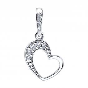 Серебряная подвеска SOKOLOV 94032309 с фианитом 94032309 фото