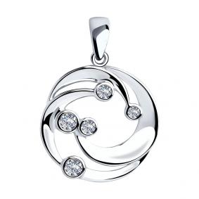 Серебряная подвеска SOKOLOV 94032312 с фианитом 94032312 фото