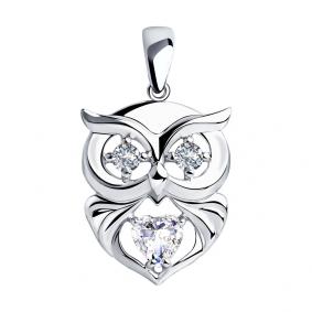 Серебряная подвеска SOKOLOV 94032318 с фианитом 94032318 фото