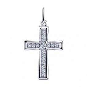 Серебряная подвеска SOKOLOV 94032335 с фианитом 94032335 фото