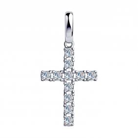 Серебряная подвеска SOKOLOV 94032351-91 с фианитом 94032351-91 фото