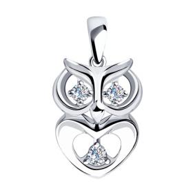 Серебряная подвеска SOKOLOV 94032399 с фианитом 94032399 фото
