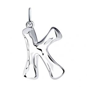 Серебряная подвеска-буква  К  SKLV 94032458 94032458 фото
