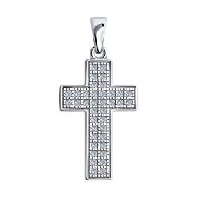 Серебряная подвеска SOKOLOV 94032565 с фианитом 94032565 фото