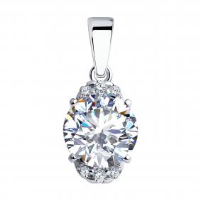Серебряная подвеска SOKOLOV 94032779 с фианитом 94032779 фото