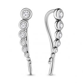 Серьги из белого золота AQUAMARINE 940328 с бриллиантом 940328 фото